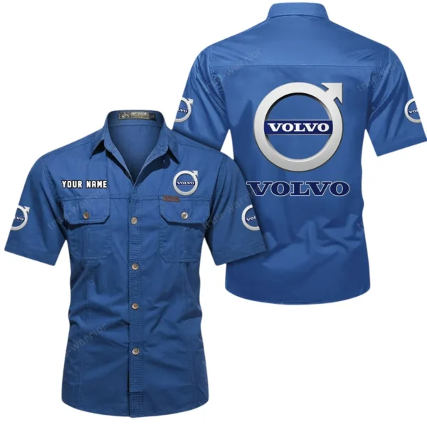 Global Automobile Company Exclusive Logo Short Sleeved Shirt, Gift For Global Automobile Company Lovers CAR444 - Cowboy Blue