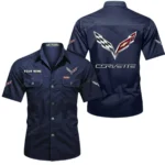 Modern Muscle Car Exclusive Logo Short Sleeved Shirt, Gift For Modern Muscle Car Lovers CAR444 - Dark Blue