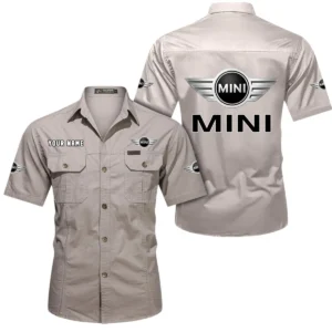 Stylish Urban Car Exclusive Logo Short Sleeved Shirt, Gift For Stylish Urban Car Lovers CAR444 - Beige