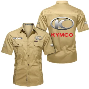 Practical Motorcycle Exclusive Logo Short Sleeved Shirt, Gift For Practical Motorcycle Enthusiasts CAR444 - Khaki