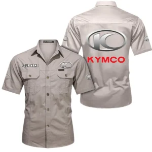Modern Scooter Exclusive Logo Short Sleeved Shirt, Gift For Modern Scooter Enthusiasts CAR444 - Beige