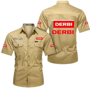 Daily Ride Bike Exclusive Logo Short Sleeved Shirt, Gift For Daily Ride Bike Enthusiasts CAR444 - Khaki