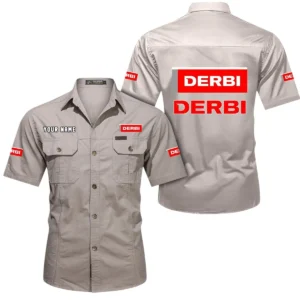 Road Motorbike Exclusive Logo Short Sleeved Shirt, Gift For Road Motorbike Enthusiasts CAR444 - Beige