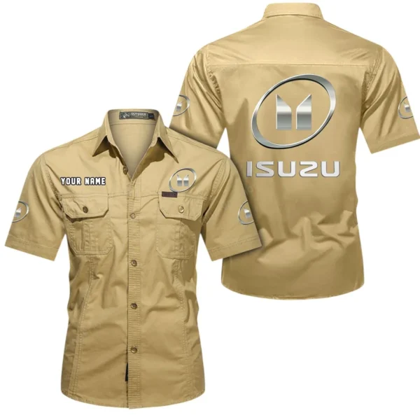 Industrial Transport Vehicle Exclusive Logo Short Sleeved Shirt, Gift For Industrial Transport Vehicle Lovers CAR444 - Khaki
