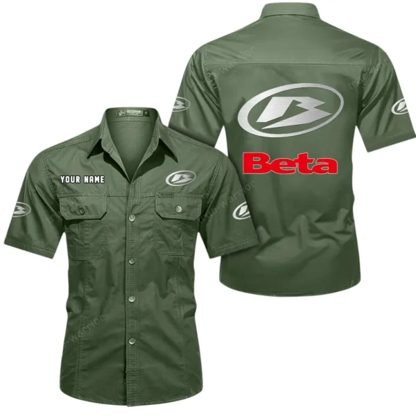 Off-Road Motorcycle Exclusive Logo Short Sleeved Shirt, Gift For Off-Road Motorcycle Lovers CAR444 - Army Green