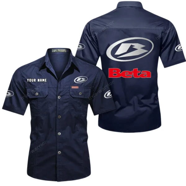 Motocross Ride Exclusive Logo Short Sleeved Shirt, Gift For Motocross Ride Enthusiasts CAR444 - Dark Blue