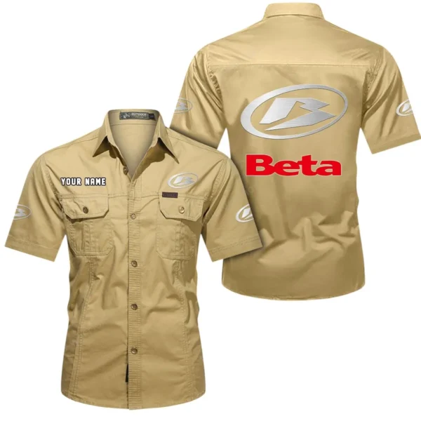 Dirt Bike Exclusive Logo Short Sleeved Shirt, Gift For Dirt Bike Enthusiasts CAR444 - Khaki