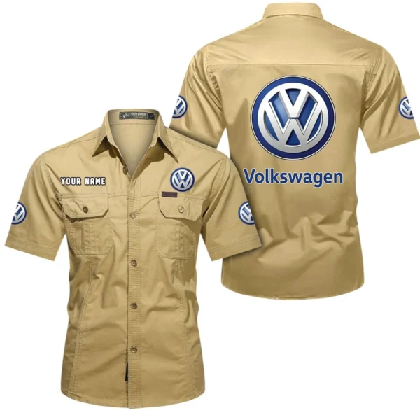Passenger Vehicle Exclusive Logo Short Sleeved Shirt, Gift For Passenger Vehicle Lovers CAR444 - Khaki
