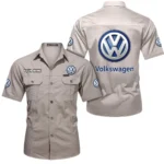 Compact Vehicle Exclusive Logo Short Sleeved Shirt, Gift For Compact Vehicle Lovers CAR444 - Beige