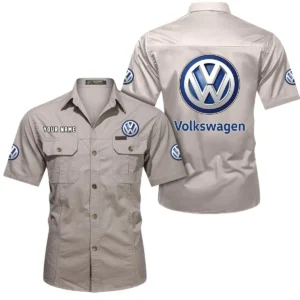 Compact Vehicle Exclusive Logo Short Sleeved Shirt, Gift For Compact Vehicle Lovers CAR444 - Beige