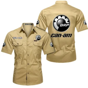 Fun Ride Machine Exclusive Logo Short Sleeved Shirt, Gift For Fun Ride Machine Enthusiasts CAR444 - Khaki