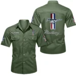 American Muscle Car Exclusive Logo Short Sleeved Shirt, Gift For American Muscle Car Lovers CAR444 - Army Green