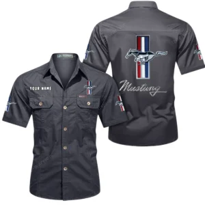 High-Horsepower Car Exclusive Logo Short Sleeved Shirt, Gift For High-Horsepower Car Enthusiasts CAR444 - Gray