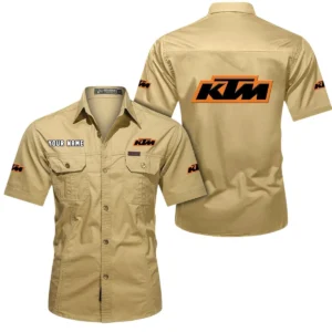Off-Road Two-Wheeler Exclusive Logo Short Sleeved Shirt, Gift For Off-Road Two-Wheeler Lovers CAR444 - Khaki
