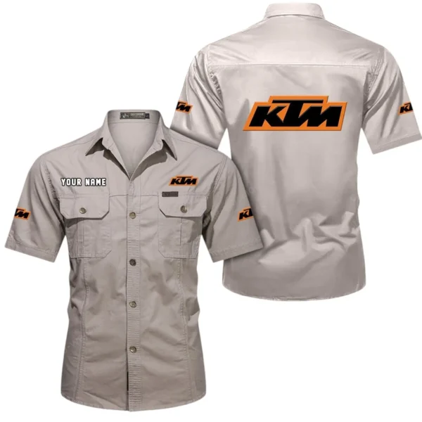 Adventure Motorcycle Exclusive Logo Short Sleeved Shirt, Gift For Adventure Motorcycle Lovers CAR444 - Beige