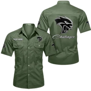 Classic Muscle Car Exclusive Logo Short Sleeved Shirt, Gift For Classic Muscle Car Lovers CAR444 - Army Green