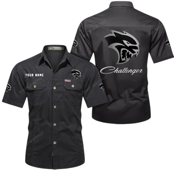 Retro Muscle Vehicle Exclusive Logo Short Sleeved Shirt, Gift For Retro Muscle Vehicle Lovers CAR444 - Black