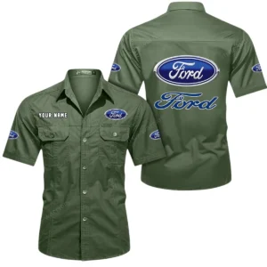 American Car Exclusive Logo Short Sleeved Shirt, Gift For American Car Lovers CAR444 - Army Green