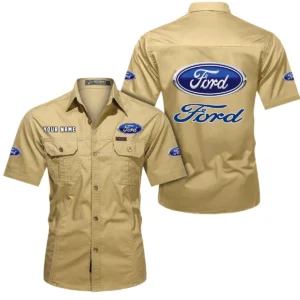 Everyday Ride Exclusive Logo Short Sleeved Shirt, Gift For Everyday Ride Enthusiasts CAR444 - Khaki