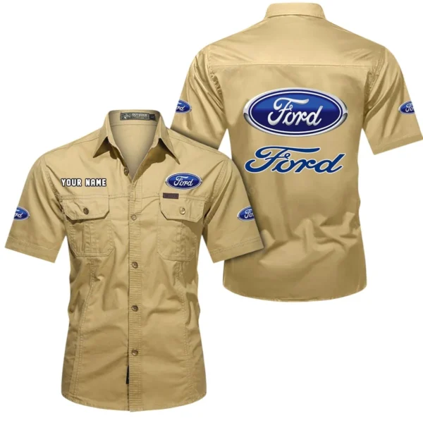 Everyday Ride Exclusive Logo Short Sleeved Shirt, Gift For Everyday Ride Enthusiasts CAR444 - Khaki