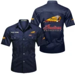 Classic Motorcycle Exclusive Logo Short Sleeved Shirt, Gift For Classic Motorcycle Enthusiasts CAR444 - Dark Blue