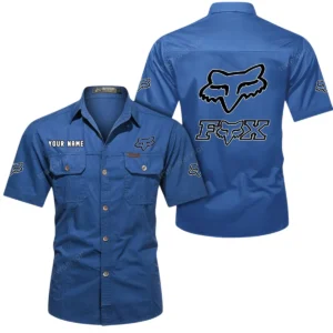 Motocross Gear  Exclusive Logo Short Sleeved Shirt, Gift For Motocross Gear  Enthusiasts CAR444 - Cowboy Blue