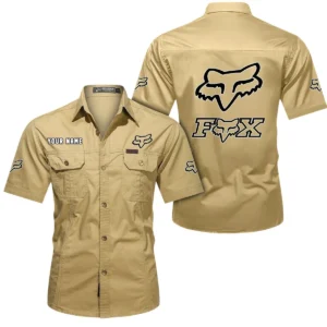 Dirt Bike Apparel  Exclusive Logo Short Sleeved Shirt, Gift For Dirt Bike Apparel  Enthusiasts CAR444 - Khaki