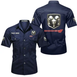 Classic Car Exclusive Logo Short Sleeved Shirt, Gift For Classic Car Lovers CAR444 - Dark Blue