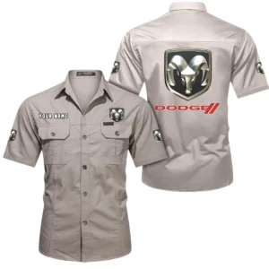 Drag Racing Vehicle Exclusive Logo Short Sleeved Shirt, Gift For Drag Racing Vehicle Enthusiasts CAR444 - Beige
