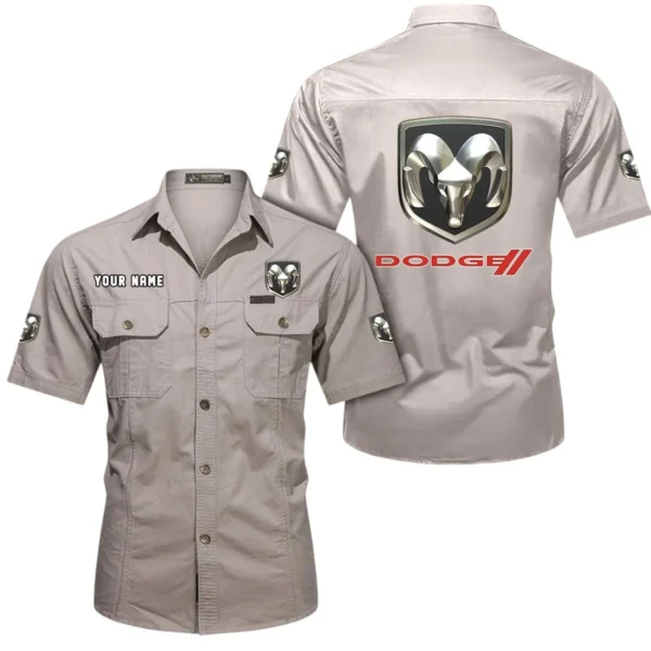 Drag Racing Vehicle Exclusive Logo Short Sleeved Shirt, Gift For Drag Racing Vehicle Enthusiasts CAR444 - Beige