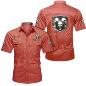 Retro Car Exclusive Logo Short Sleeved Shirt, Gift For Retro Car Enthusiasts CAR444 - Red