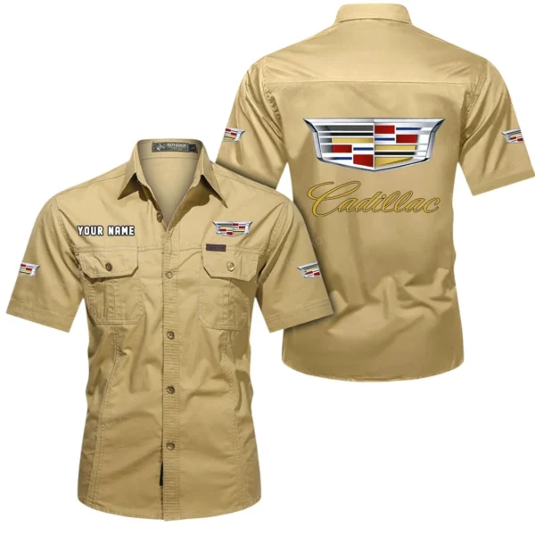 Premium Performance Car Exclusive Logo Short Sleeved Shirt, Gift For Premium Performance Car Enthusiasts CAR444 - Khaki