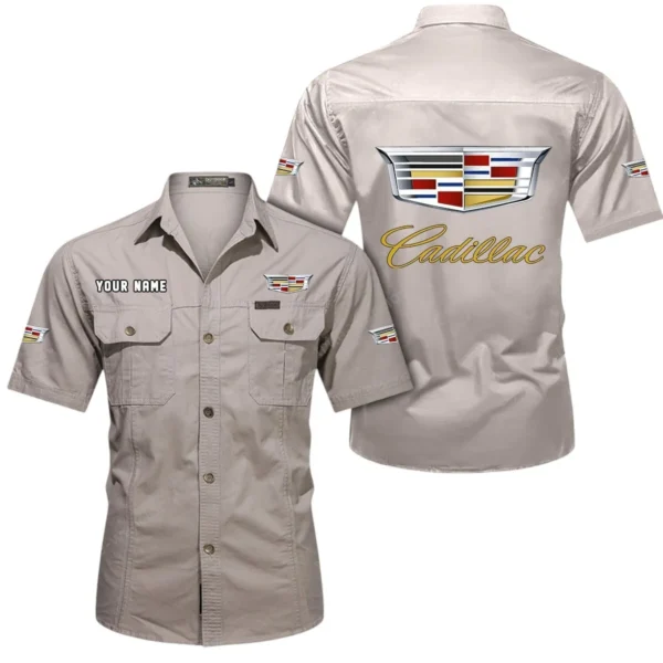 Elegant Touring Car Exclusive Logo Short Sleeved Shirt, Gift For Elegant Touring Car Enthusiasts CAR444 - Beige