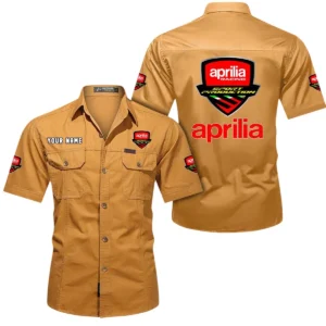 Motorbike Exclusive Logo Short Sleeved Shirt, Gift For Motorbike Enthusiasts CAR444 - Turmeric
