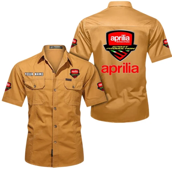 Motorbike Exclusive Logo Short Sleeved Shirt, Gift For Motorbike Enthusiasts CAR444 - Turmeric