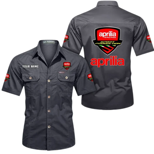 Track Motorcycle Exclusive Logo Short Sleeved Shirt, Gift For Track Motorcycle Enthusiasts CAR444 - Gray