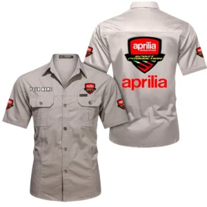 Two-Wheeler Exclusive Logo Short Sleeved Shirt, Gift For Two-Wheeler Enthusiasts CAR444 - Beige