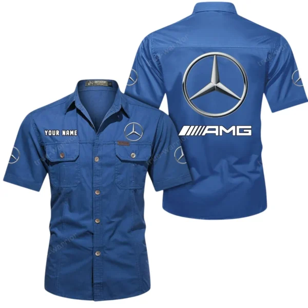 Iconic British Ride Exclusive Logo Short Sleeved Shirt, Gift For Iconic British Ride Enthusiasts CAR444 - Cowboy Blue