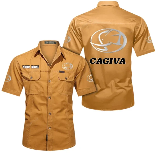 Classic Italian Ride Exclusive Logo Short Sleeved Shirt, Gift For Classic Italian Ride Enthusiasts CAR444 - Turmeric