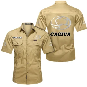 Track-Ready Motorcycle Exclusive Logo Short Sleeved Shirt, Gift For Track-Ready Motorcycle Enthusiasts CAR444 - Khaki