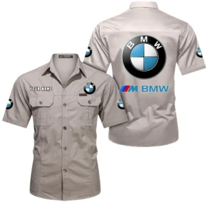 Motorsport Vehicle Exclusive Logo Short Sleeved Shirt, Gift For Motorsport Vehicle Lovers CAR444 - Beige