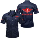 Heritage Motorcycle Exclusive Logo Short Sleeved Shirt, Gift For Heritage Motorcycle Enthusiasts CAR444 - Dark Blue