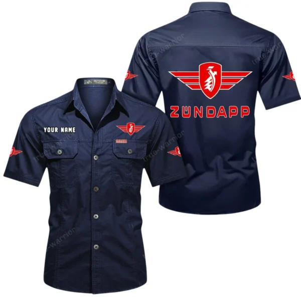 Heritage Motorcycle Exclusive Logo Short Sleeved Shirt, Gift For Heritage Motorcycle Enthusiasts CAR444 - Dark Blue