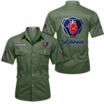 Heavy-Duty Truck Exclusive Logo Short Sleeved Shirt, Gift For Heavy-Duty Truck Enthusiasts CAR444 - Army Green