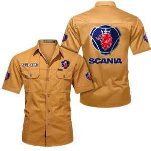 Industrial Vehicle Exclusive Logo Short Sleeved Shirt, Gift For Industrial Vehicle Enthusiasts CAR444 - Turmeric