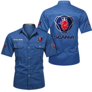 Cargo Hauler Exclusive Logo Short Sleeved Shirt, Gift For Cargo Hauler Enthusiasts CAR444 - Cowboy Blue