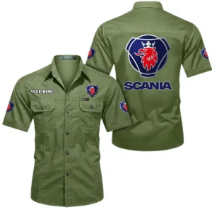 Commercial Lorry Exclusive Logo Short Sleeved Shirt, Gift For Commercial Lorry Enthusiasts CAR444 - Fruit Green