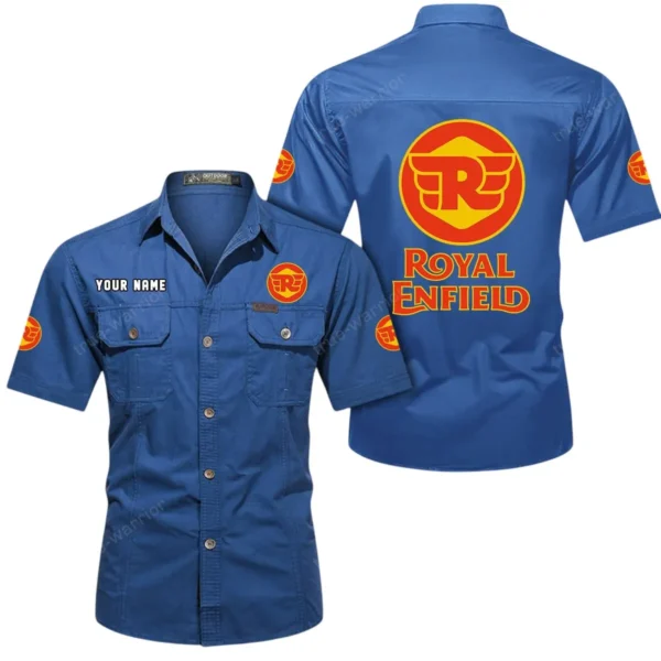 Bullet-Style Bike Exclusive Logo Short Sleeved Shirt, Gift For Bullet-Style Bike Enthusiasts CAR444 - Cowboy Blue