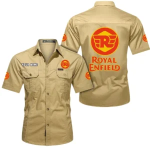 Long-Distance Rider Exclusive Logo Short Sleeved Shirt, Gift For Long-Distance Rider Enthusiasts CAR444 - Khaki