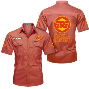 Vintage Two-Wheeler Exclusive Logo Short Sleeved Shirt, Gift For Vintage Two-Wheeler Enthusiasts CAR444 - Red